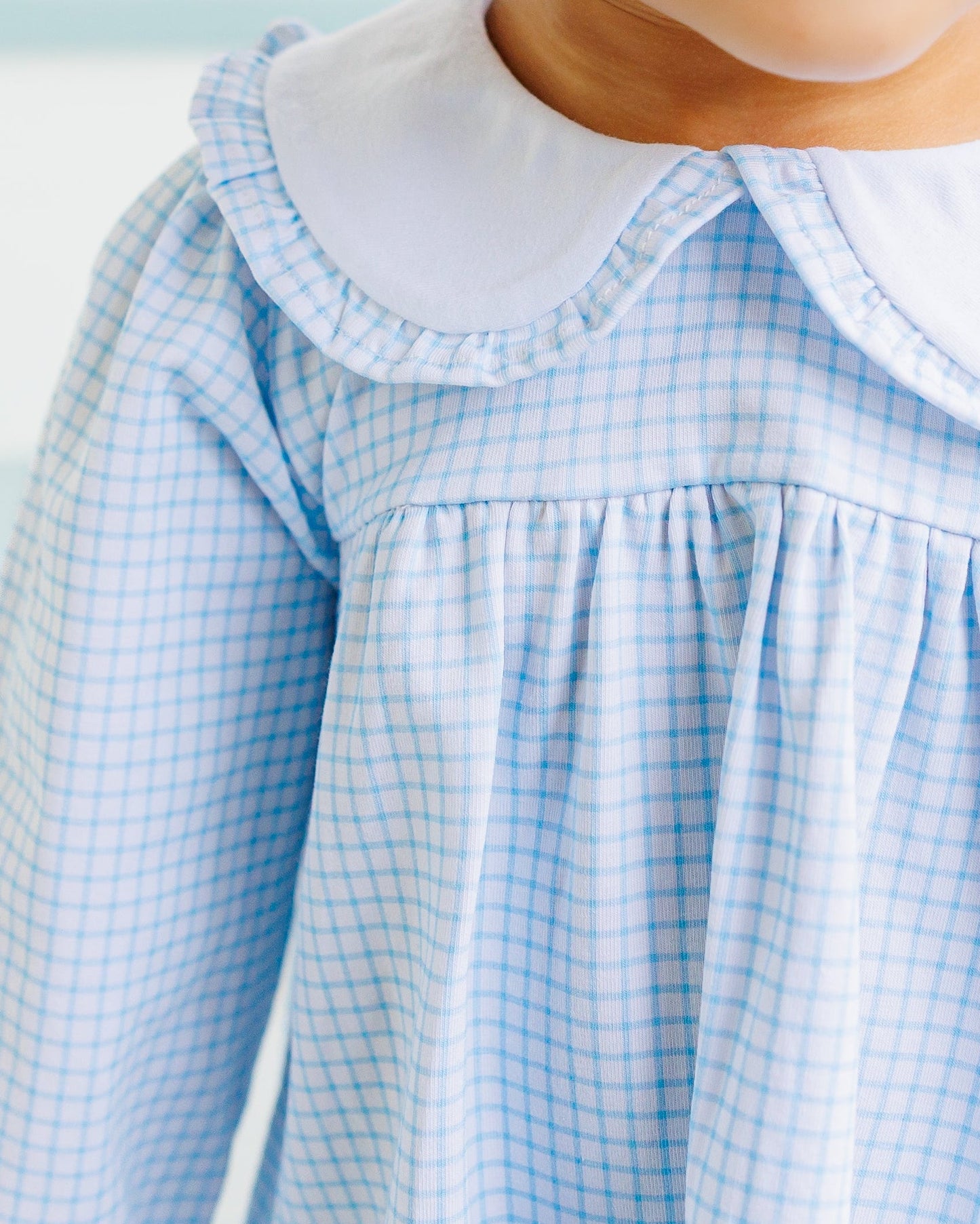 Catherine Diaper Set - Light Blue Windowpane