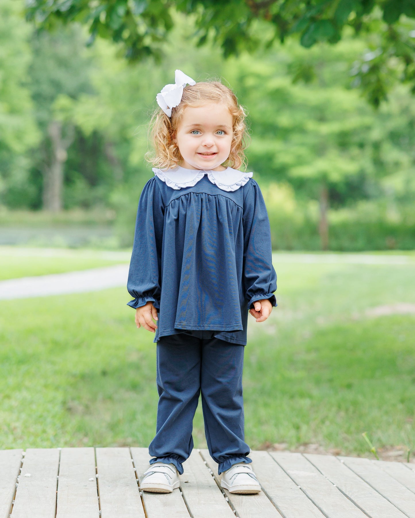 Catherine Bloomer Pants Set - Navy