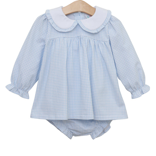 Catherine Diaper Set - Light Blue Windowpane