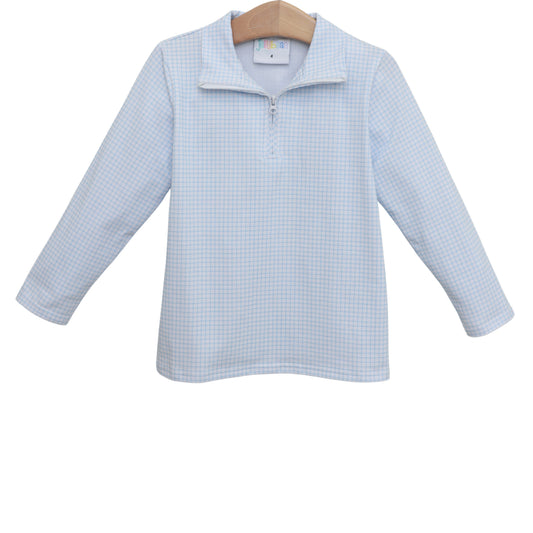 Evan Pullover - Light Blue Windowpane