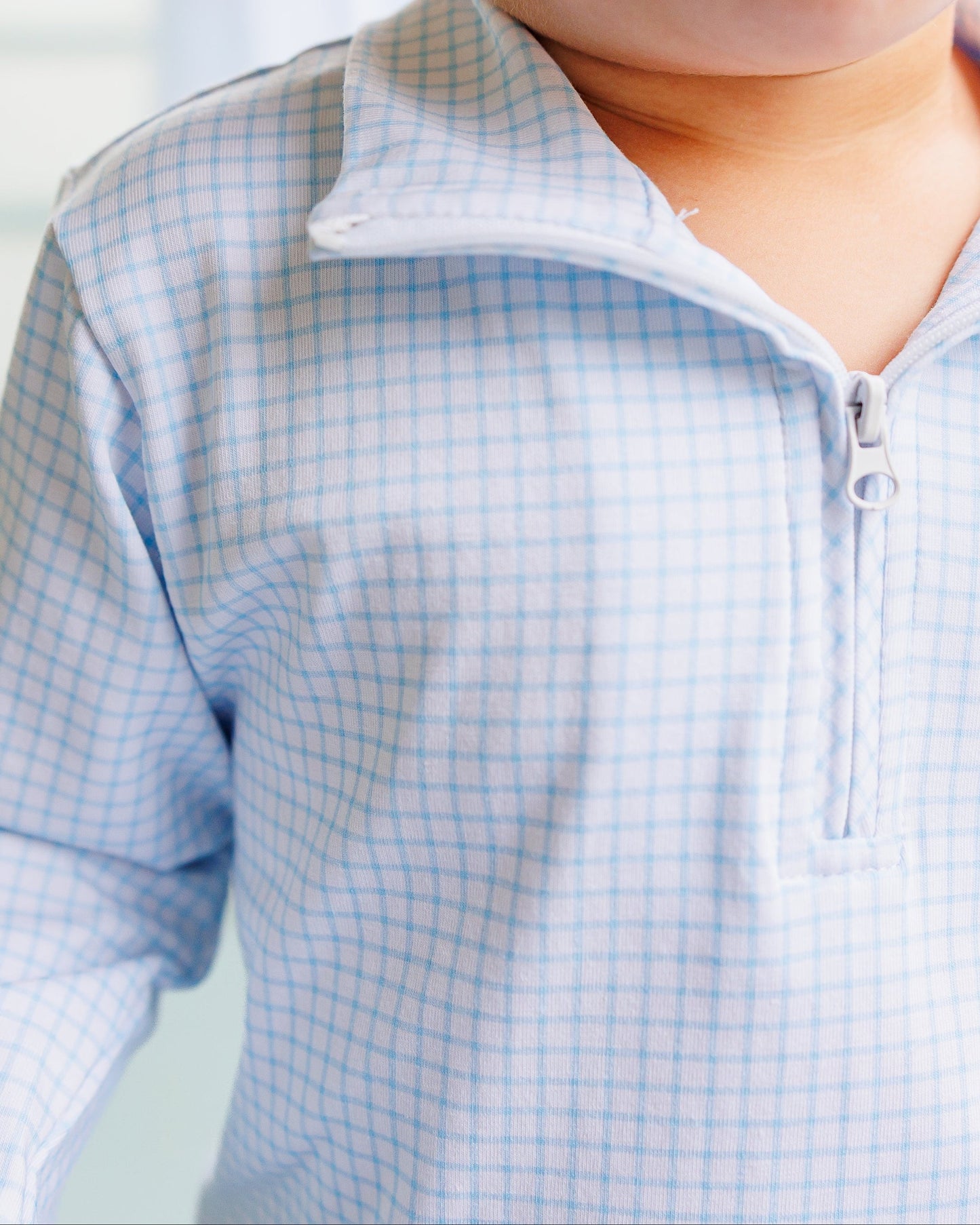 Evan Pullover - Light Blue Windowpane