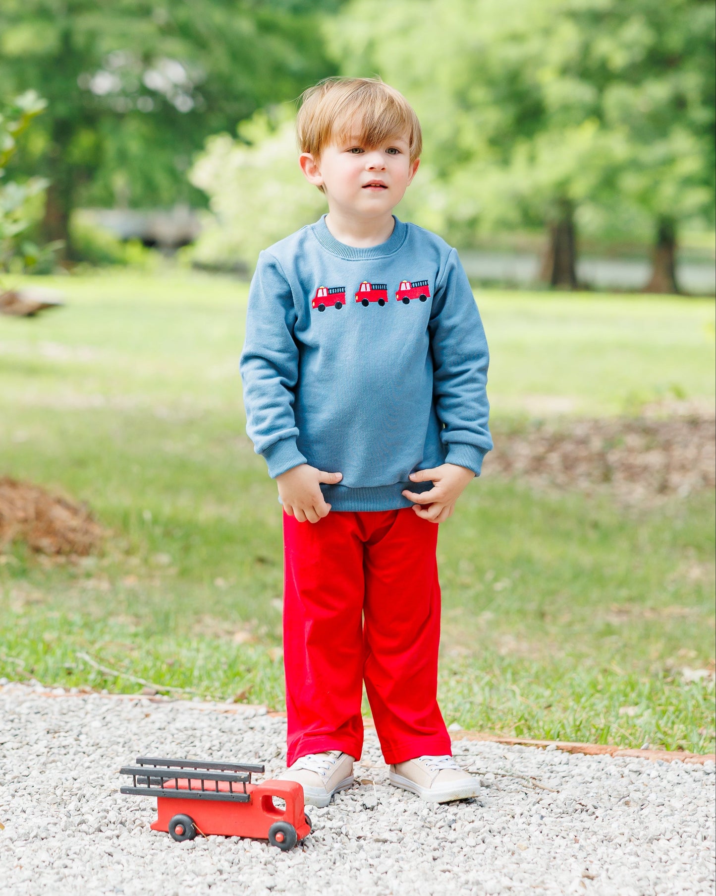 Firetruck Trio French Terry Pullover