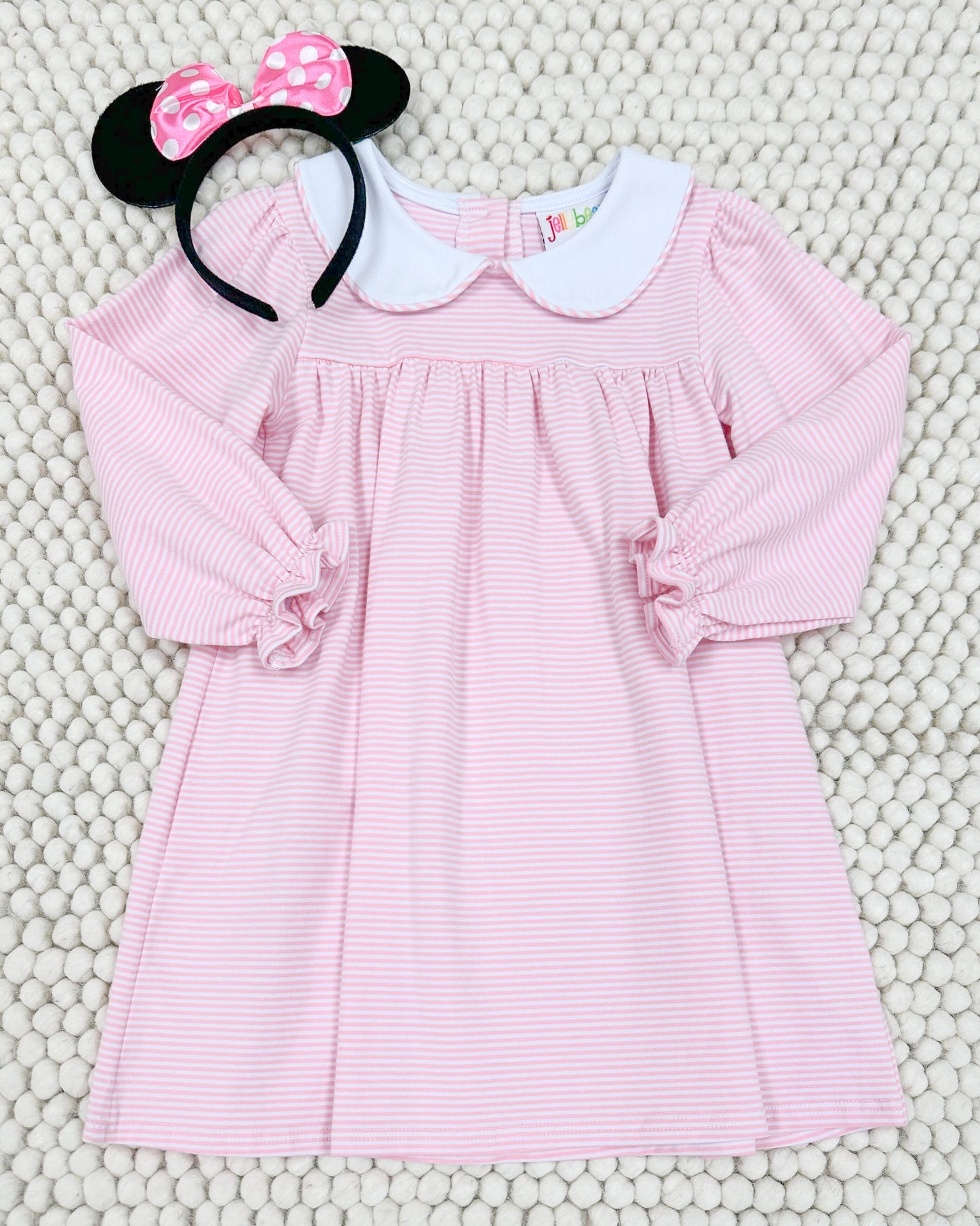 Lottie Dress - Light Pink Stripe