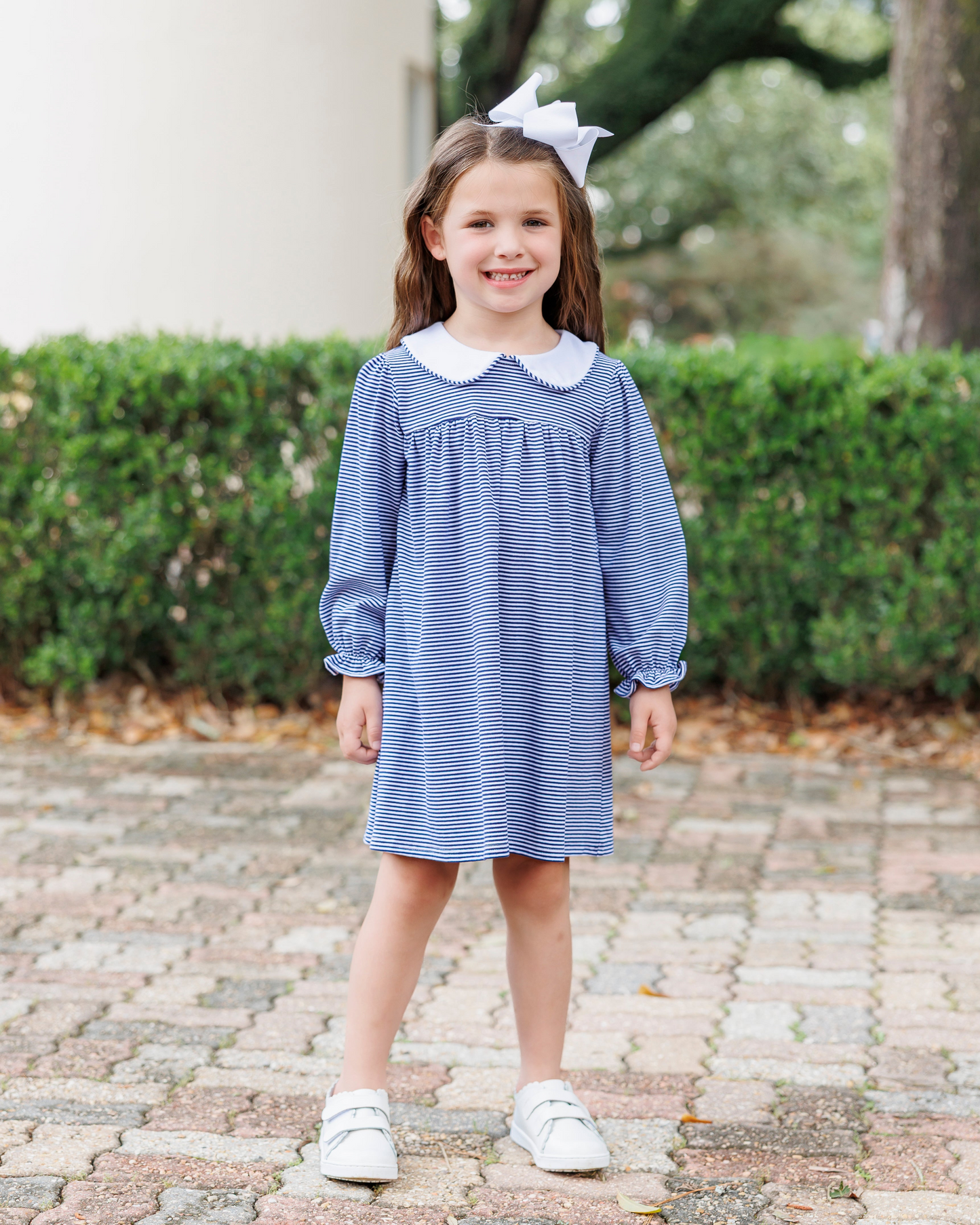 Lottie Dress - Navy Stripe