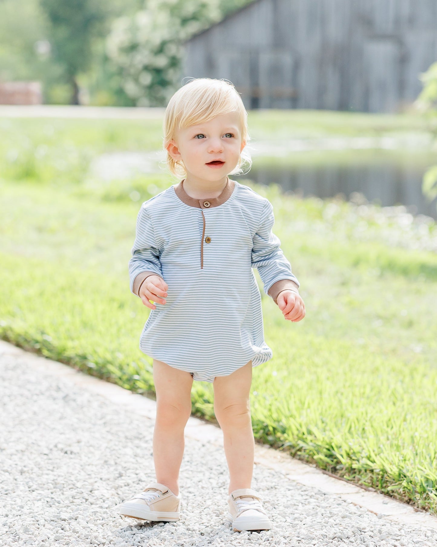 Nathan Bubble - Dusty Sage Stripe/Light Brown