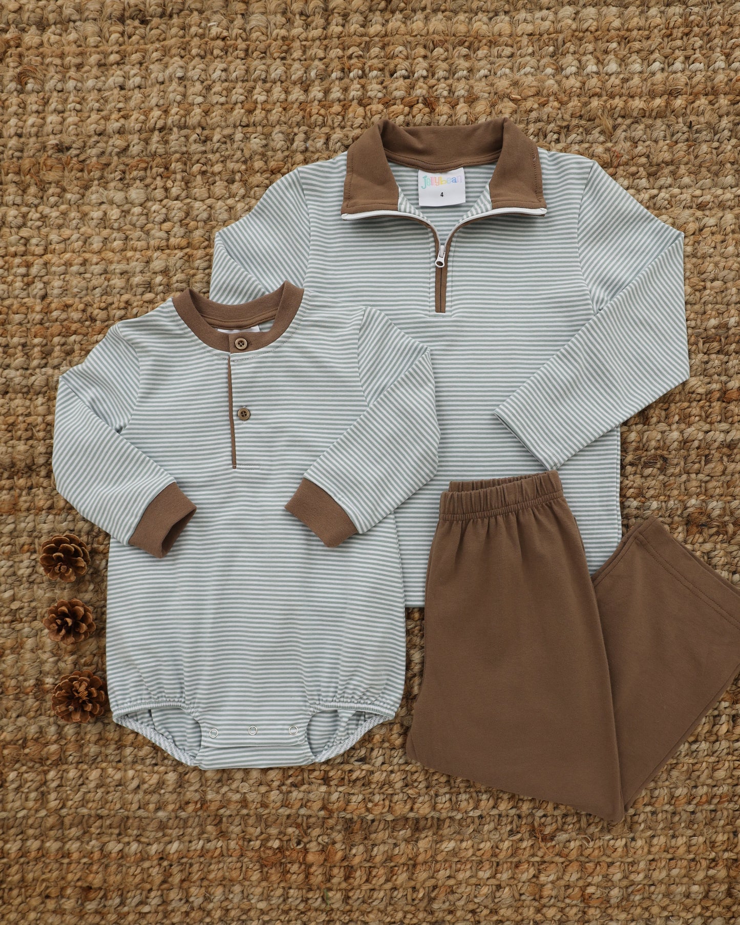 Nathan Bubble - Dusty Sage Stripe/Light Brown