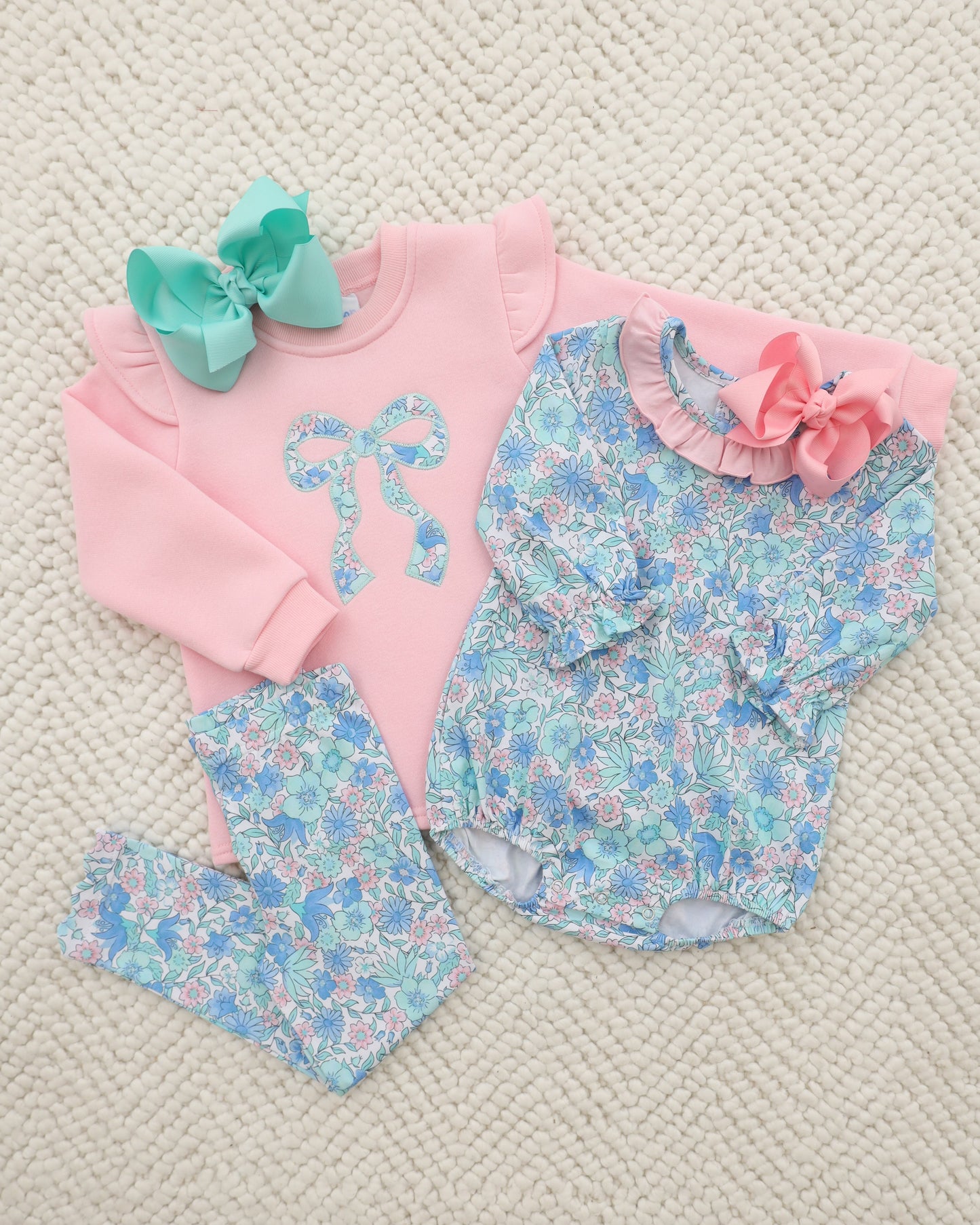 Painted Petals Ruffle Sweatshirt Set