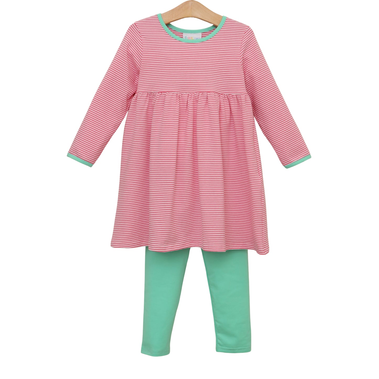 Sadie Pants Set - Pink Stripe/Mint